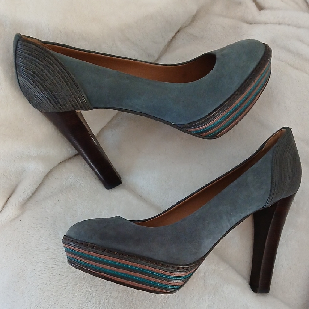 RARE Anthropologie x Ella Moss Suede Platform Heels - Size 9.5